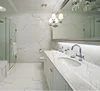 custom made book matched calacatta white quartz floor tiles for bathroom