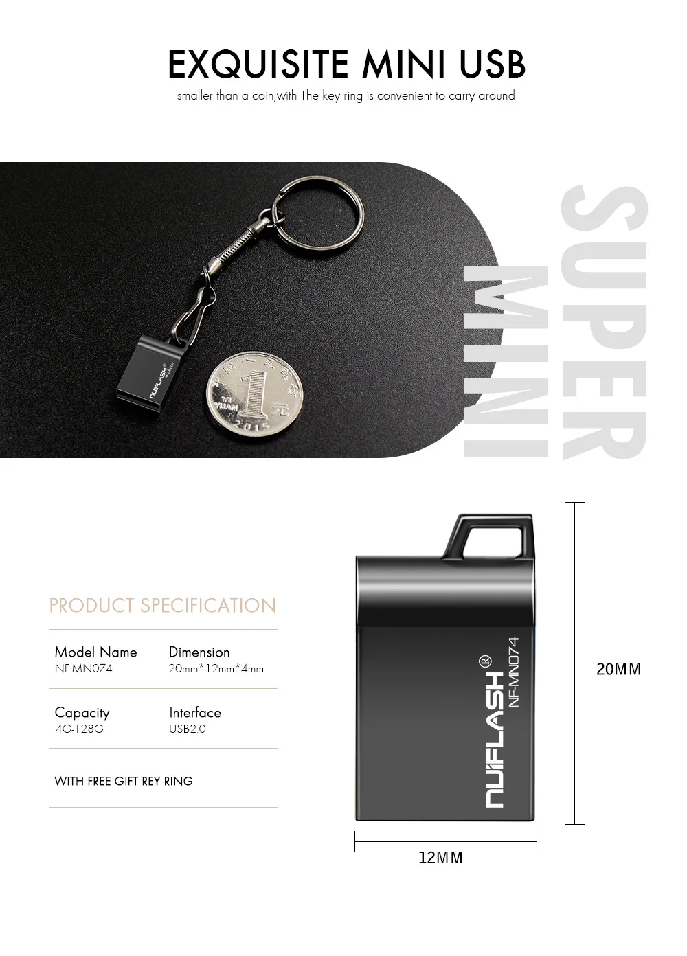 Wholesale custom logo 32gb low cost metal mini usb flash drive - ANKUX.COM