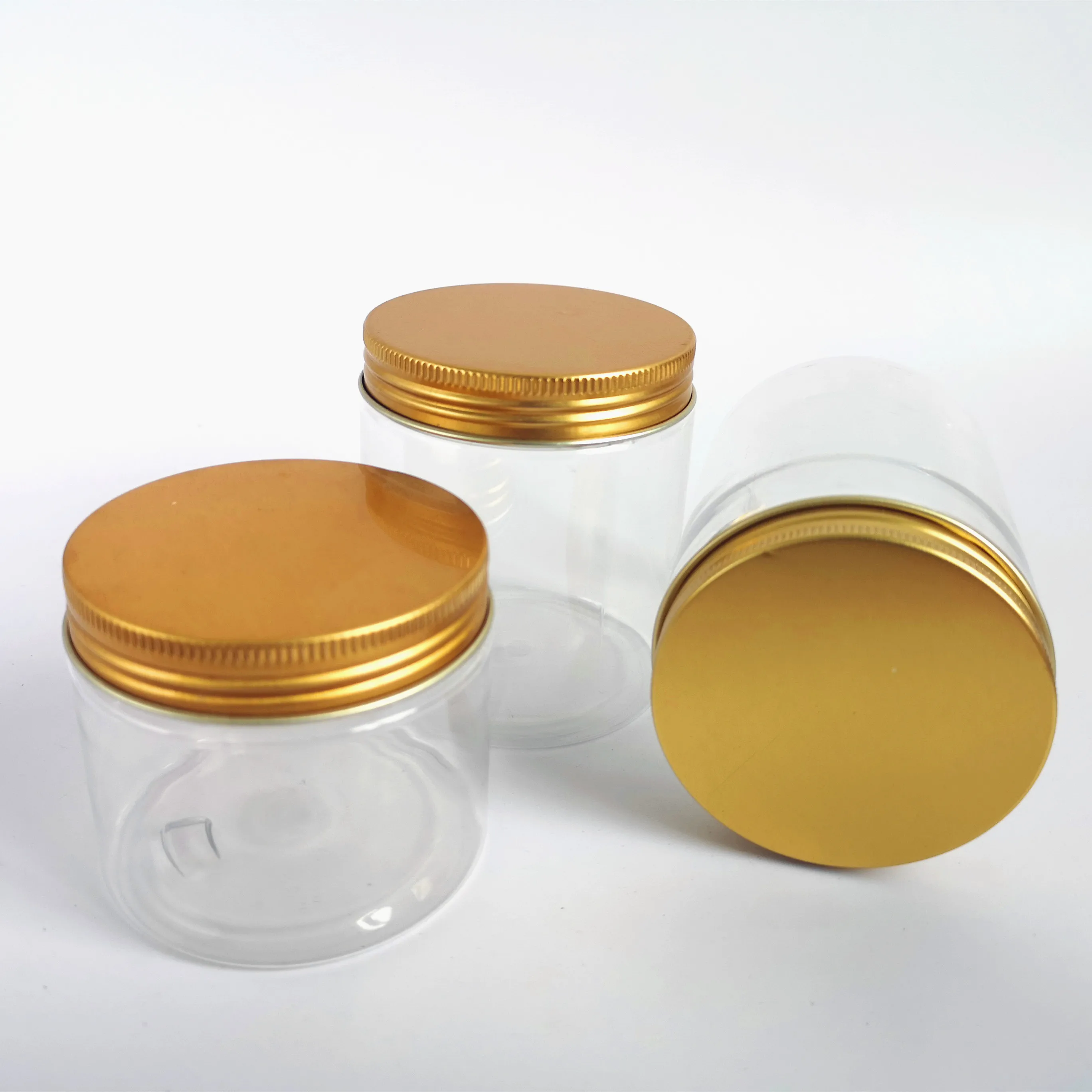 12oz-clear-pet-plastic-candy-jar-with-golden-lid-buy-high-quality