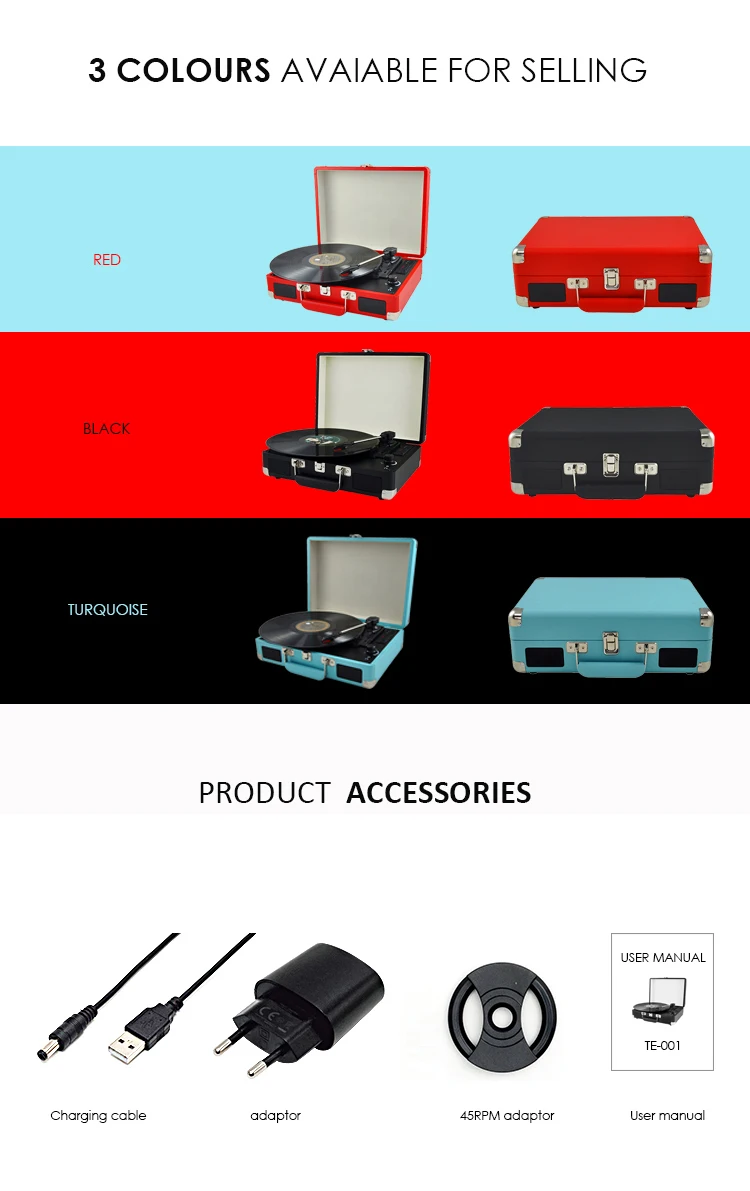 Hot selling bluetooth turntable wireless system outdoor funny dj turntable - ANKUX.COM