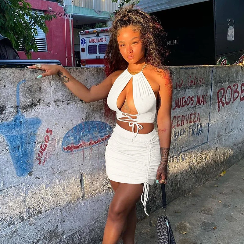 Piece Skirt Set Sexy Party Club Wear 