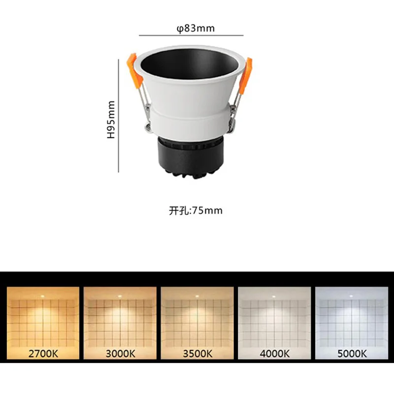 LED Downlight AC 110V 220V IP44 Non Waterproof Bathroom Dimmable LED Ceiling Spot Light