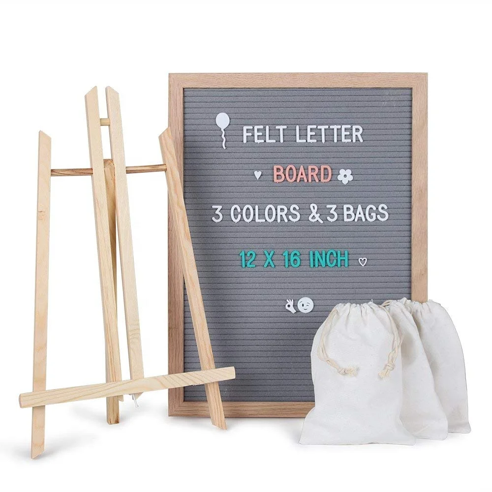 16 X Changeable Letter Board Gray Felt With Solid Oak Frame Wall Mount Canvas Bag And 290 Characters Executive Office Buy Rustic Changeable Message Antique Felt Letter Board Hot Sale Amazon16