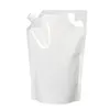 2000ml Screw Cap Laundry White Liquid Suction Bag Drinking Stand Up Pouch Spout Bags with Suction Nozzle Double-sided 36-wire
