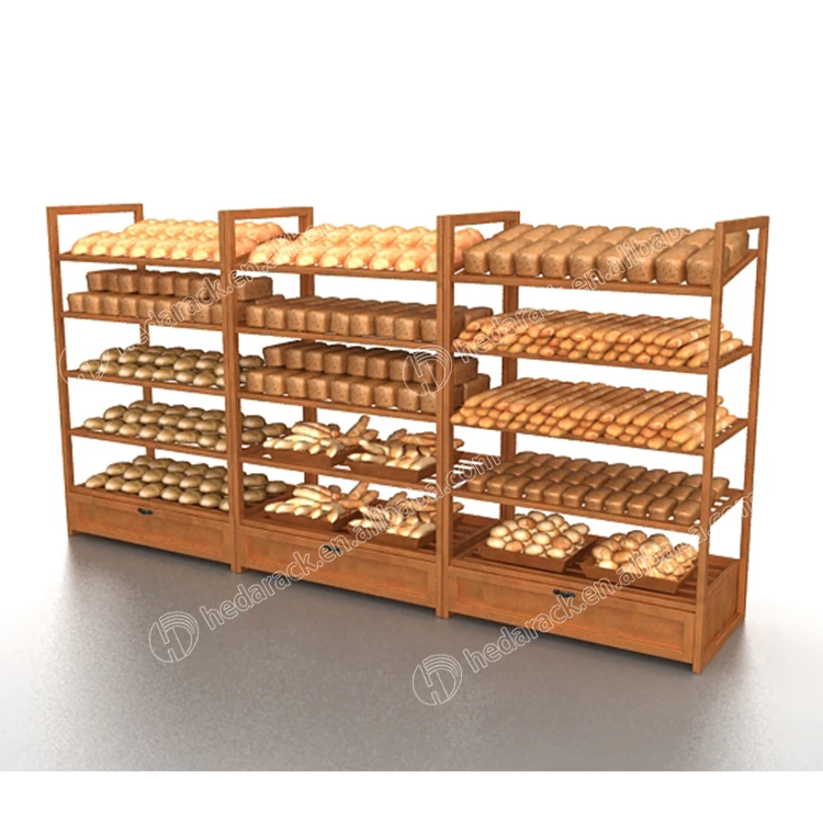 Bread Display Rack Sweetmeats Display Rack Wooden Display Stand For