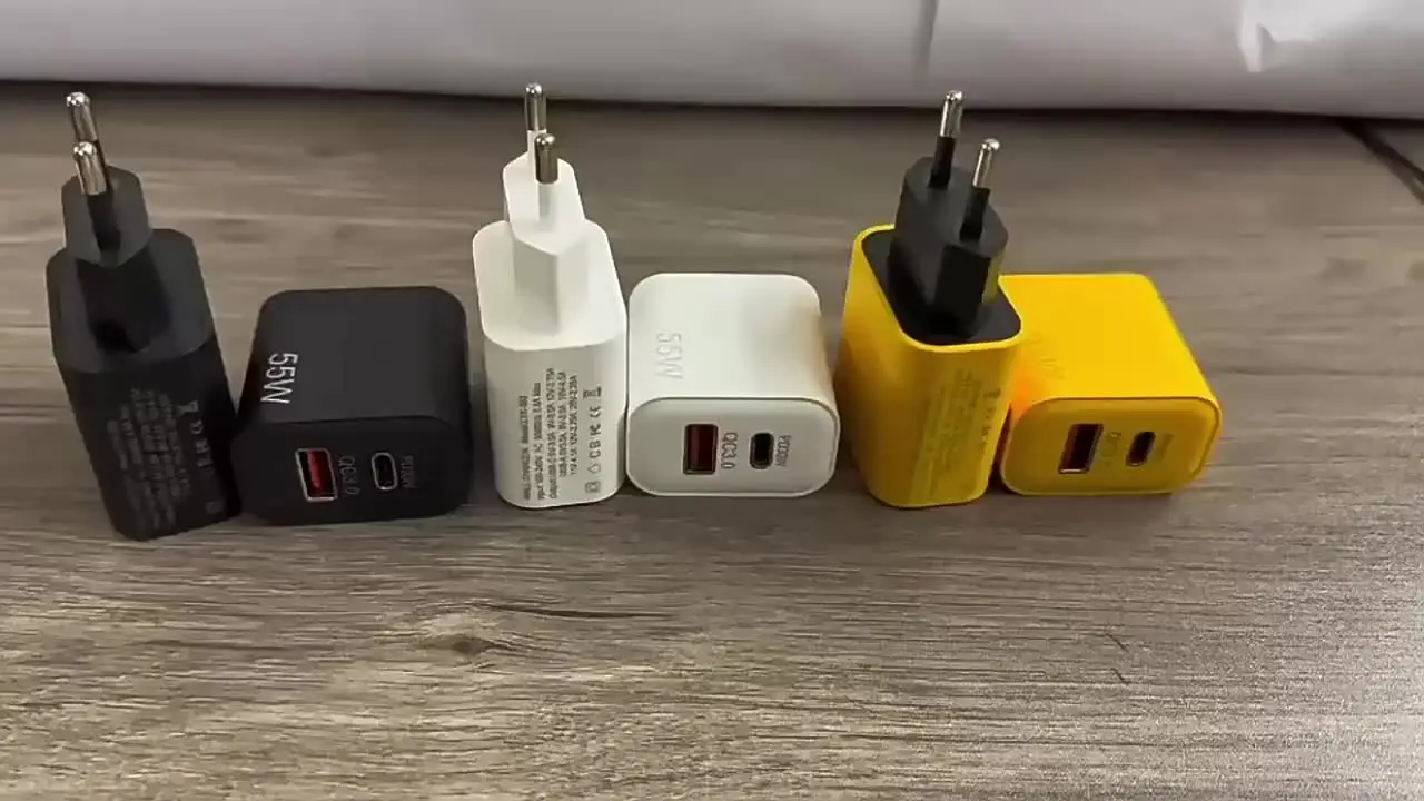 Caricabatterie 55W USB QC 3.0 USB-C tipo C PD 30W ricarica rapida
