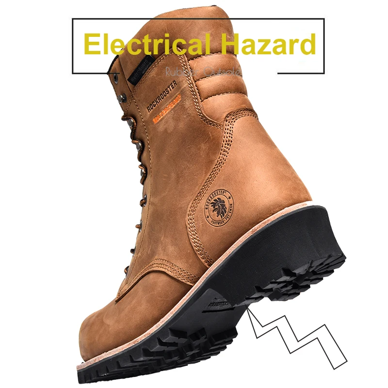 Rockrooster Safety Shoes Men Safety Boots Industrial Shoe Leather