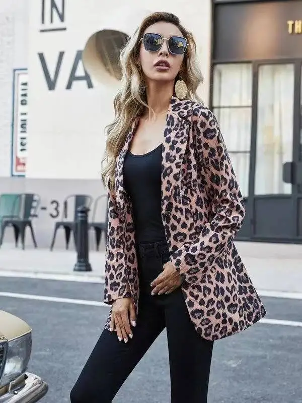 Fall Fashion High Quality V Neck Blazers Cheetah Print Women's Jacket Slim  Fit Ladies Coat Casual Streetwear - Buy Sexy V Neck Blazers Ladies Women,Leopard  Print Shirt For Women Slim Fit,Plus Size