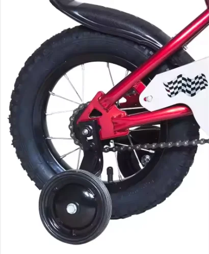 product 12 inch steel single speed 4 wheel ride on kids bike for 3 8 year old boys and girls-2