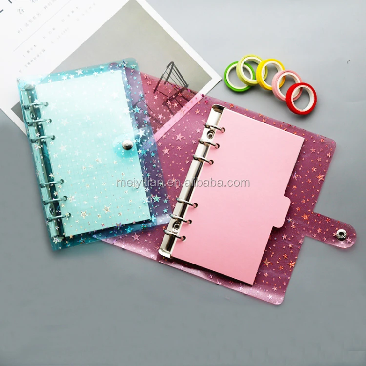 A6/A7 Pink Colorful Cover Loose-leaf Book Journal Ring Binder Notebook Diary