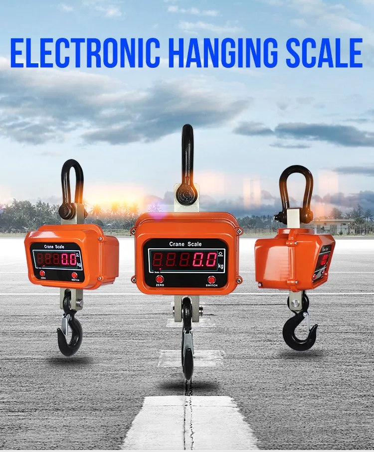Ocs Remote Control Digital 3 Ton 3000kg Hanging Crane Weighing Scale