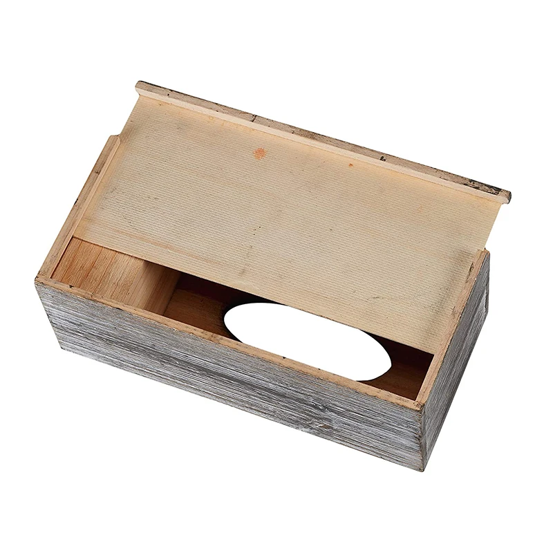 designs rustic distressed wooden rectangular tissue box cover