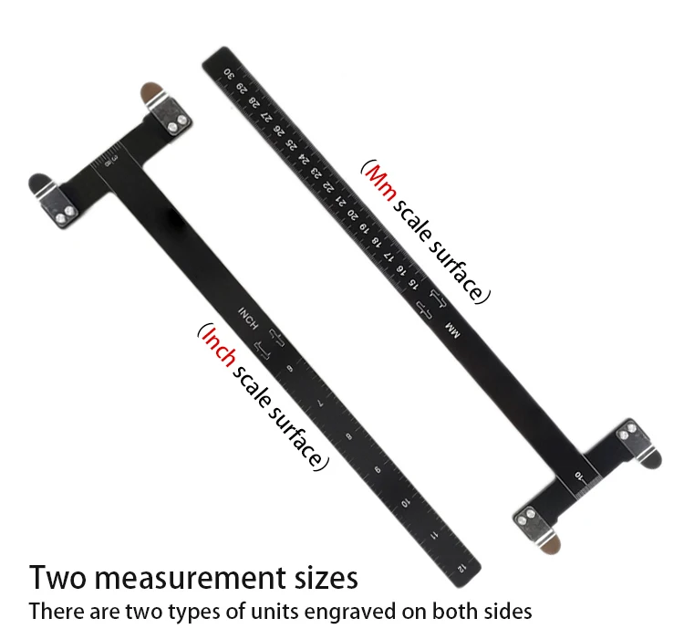 Inzopo Pro Archery Aluminum Alloy Ruler T Bow Square Tool for Recurve /& Compound Bows Tuning /& Nocking Point Positioning 30 x 10 cm Black