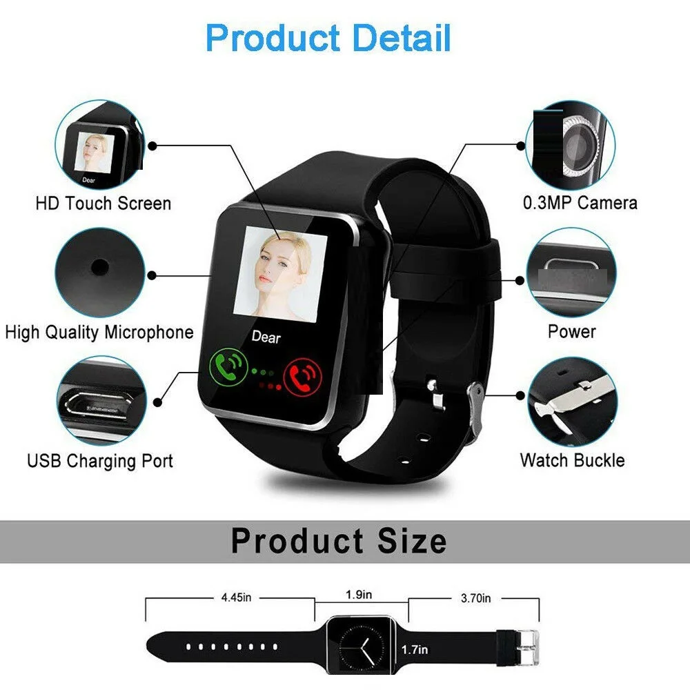 2020 Hot Selling Smart Watch X6 Smartwatch with Camera Wireless Smartwatch Support Android and for Iphones