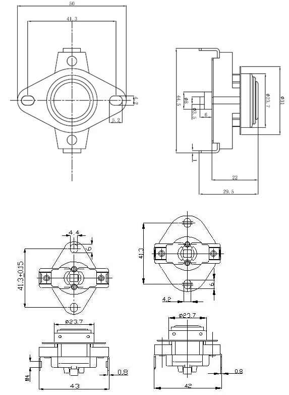 High Current Thermal Cut-off Switch 250v 25a 45a 60a Temperature 