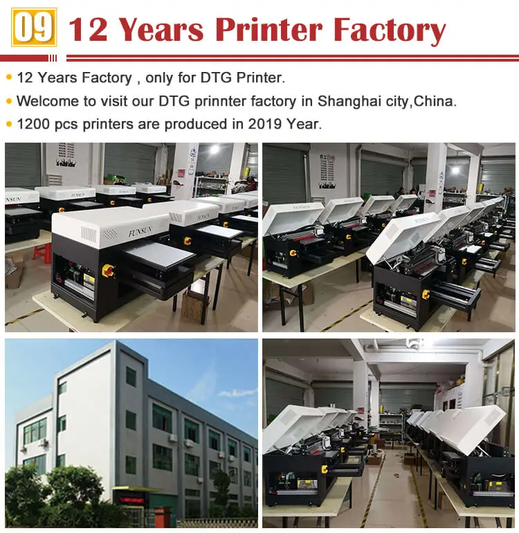 A3 Size Digital Touch Screen DTG Printer Garment T-Shirt Printing Machine for T-Shirts Bags Jersey with White Ink Cycle System
