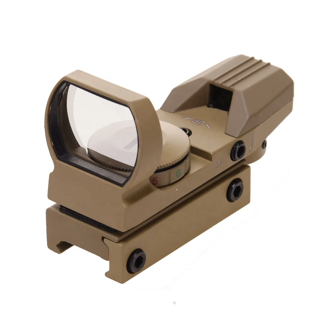 Hunting Airsoft 20mm Rail Riflescope Optics Scope Tan Color Holographic Red Dot Sight Refle 4 Reticle Tactical Accessories