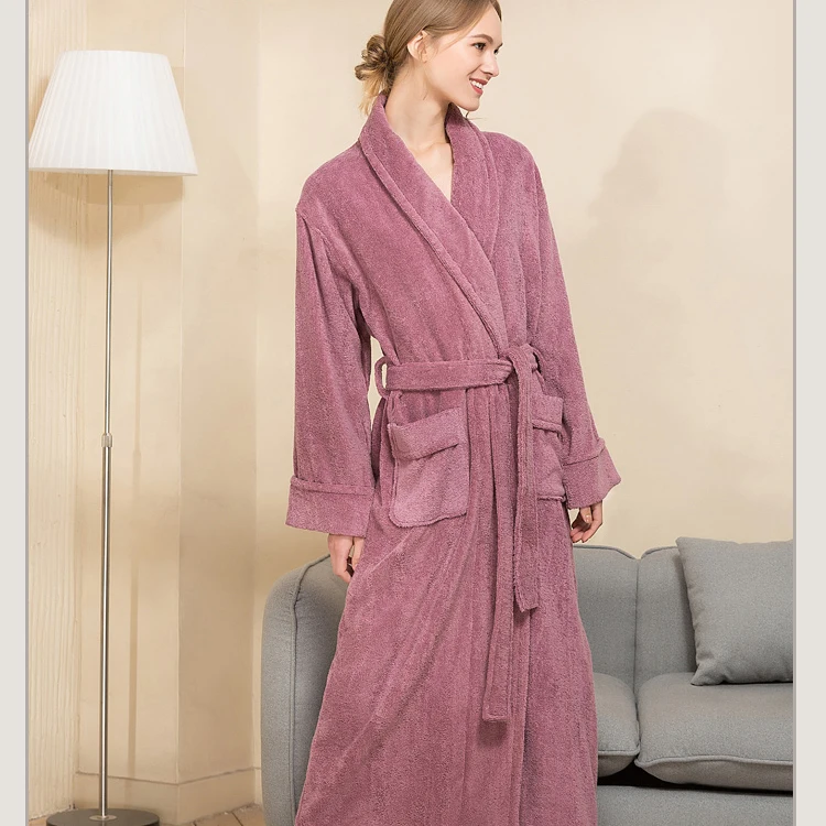 Women Simple Design Super Plush Fleece Western Spa Bathrobe For Couple