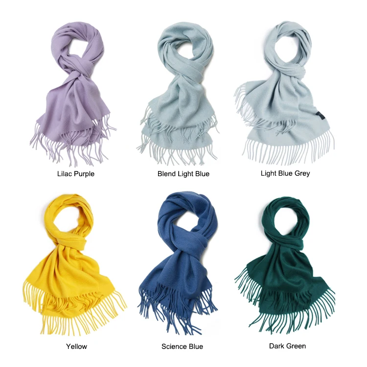 Brushed Scottish Cashmere Scarf Solid Color Cashmere Scarf