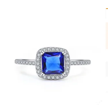 New Fashionable White Gold Plating Classical CZ Lady Set Ring Diamond-Studded Silver Wedding and Party Jewelry Gift Idea