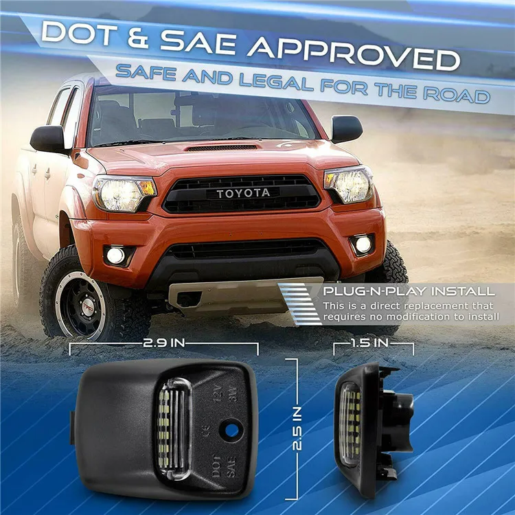 Led Bumper License Plate Assembly Light For Toyota 200515