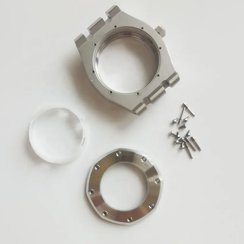 41mm Silver Watch Case Fit Nh35/nh36/4r36 Movement Stainless Steel