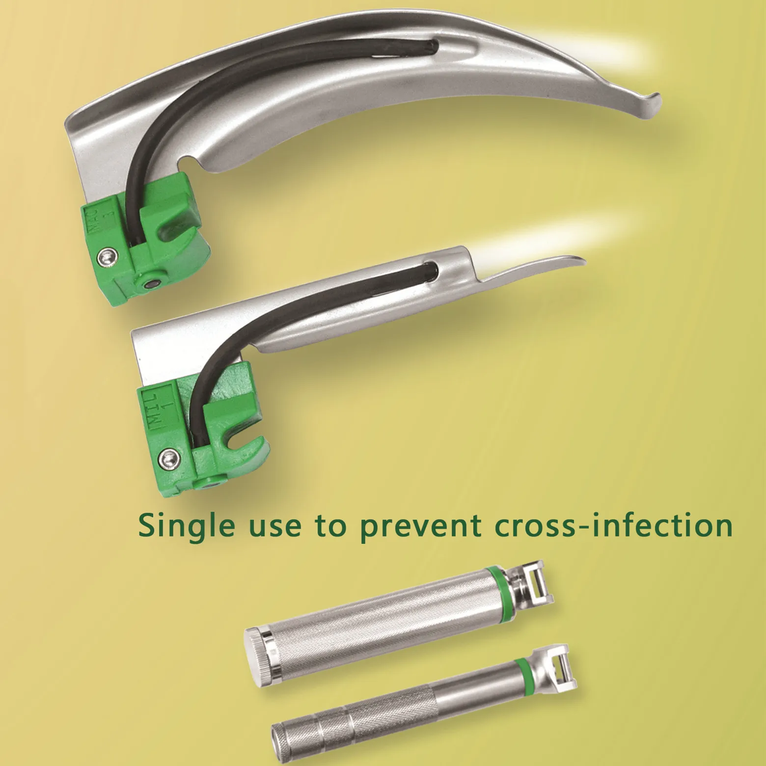 Stainless Steel Economical Fiber Optic Laryngoscope Set For Adult And