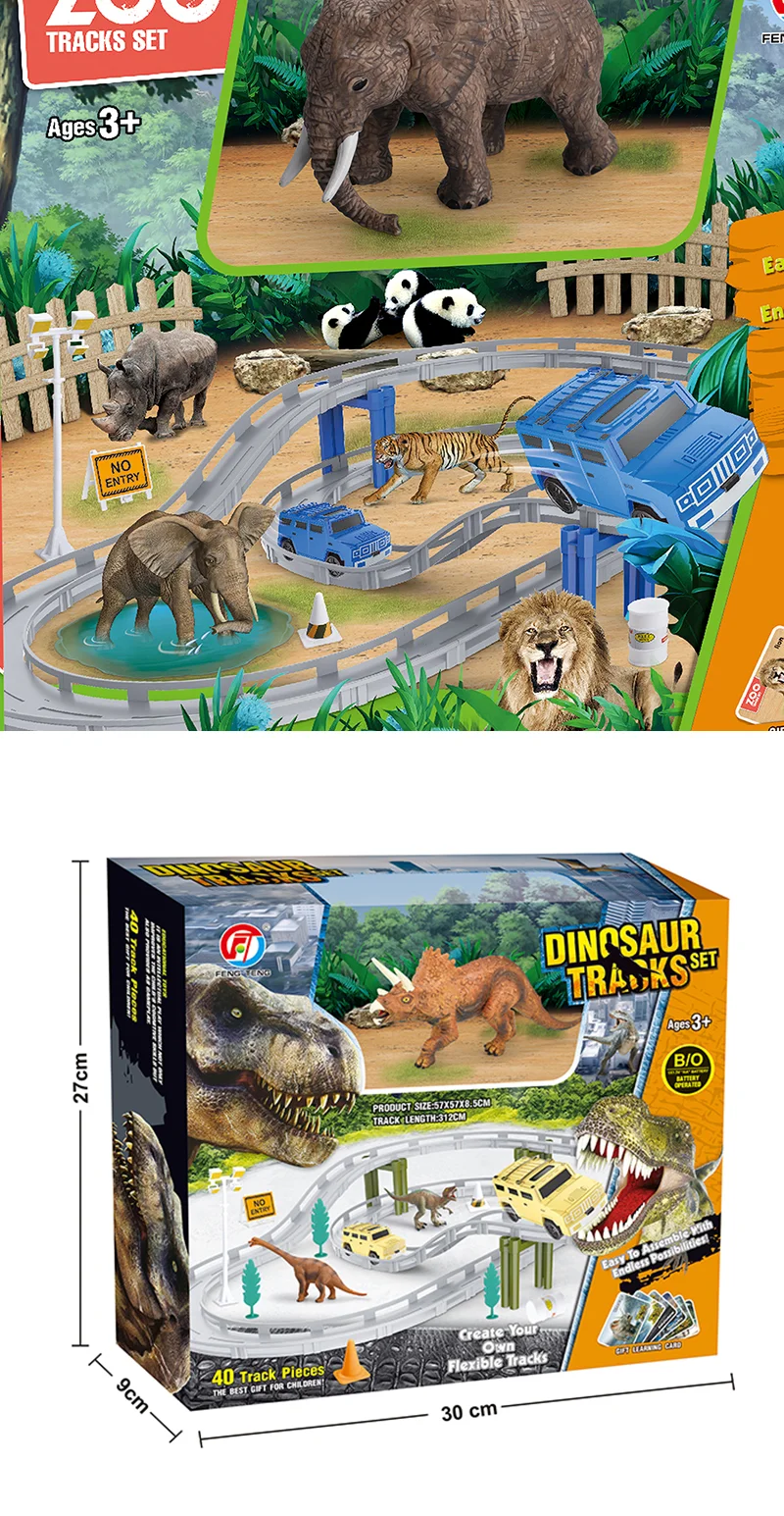 500 piece dinosaur track set