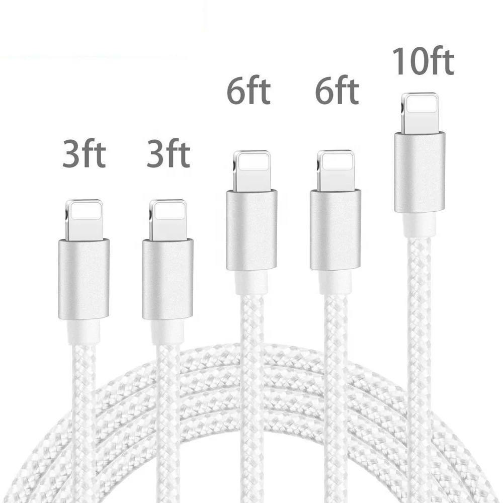 

2M charging cable for iphone,50 Pieces, Black/gold/silver/pink/grey/custom color
