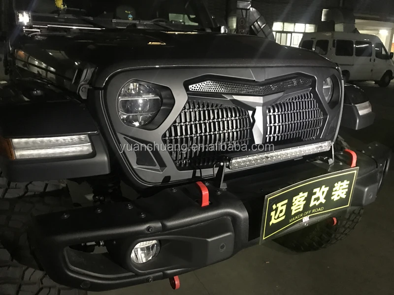 Front grille for Jeep Wrangler JL 2018+ accessories 4x4 offroad black grille for Jeep