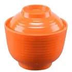 Orange Screw Outside Japanese Chinese melamine bowl soup with lid