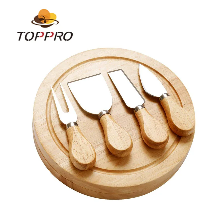 
VISON heese Slicer Cutter Cutlery Set with Bamboo Handle stainless steel cheese knife set 2019 