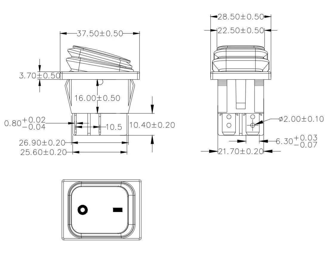 250v 16a Waterproof On Off 4pin Red Yellow Blue Led Rocker Switch Buy Waterproof Switch,Rocker