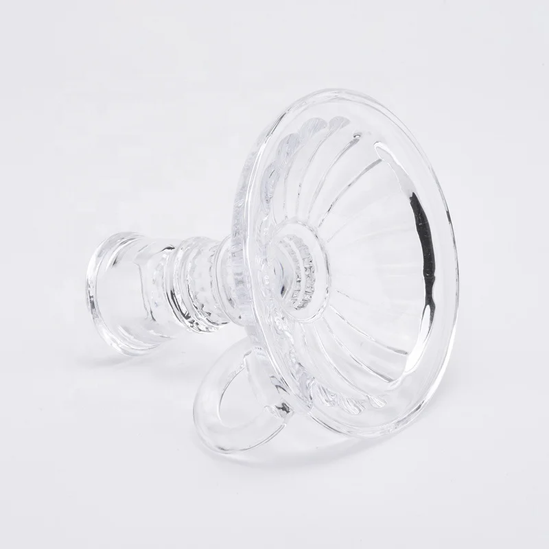 Empty high candlestick glass votive candelabra with basehome decoration wholesale