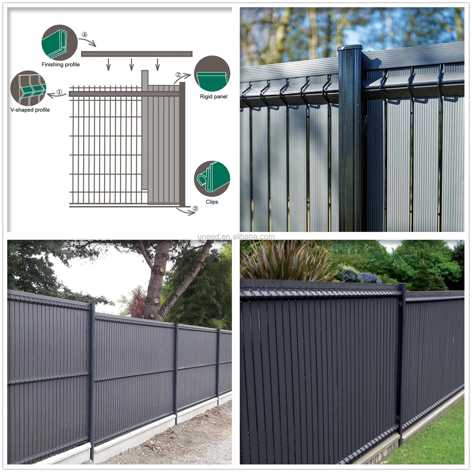 4.7cmx50m With100 Clips Hard Pvc Strip Screen Fence For Privacy Garden