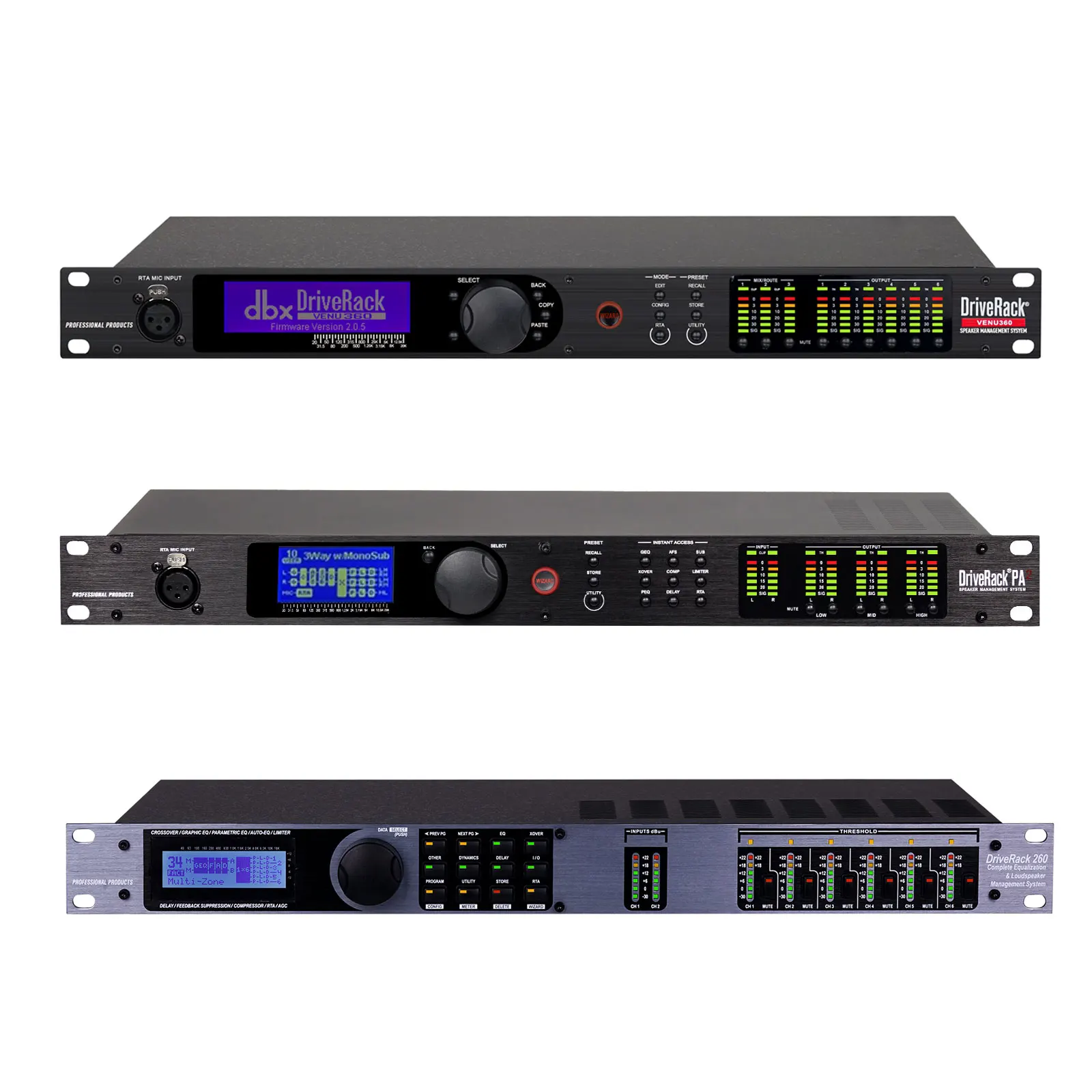 DBX DriveRack PA2 Professional Audio Processor - 2in6out DSP for