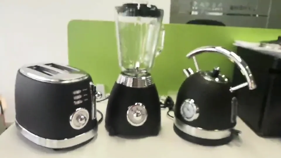 Matching Breakfast Set 1.8l Electric Stainless Steel Printing Kettle Bagel 2 Slice Toaster And