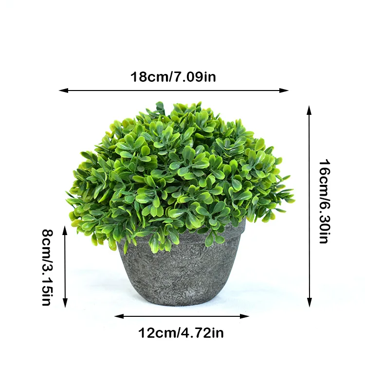 Decorative Plastic Potted Garden Boxwood Plant Artificial Bonsai Plant