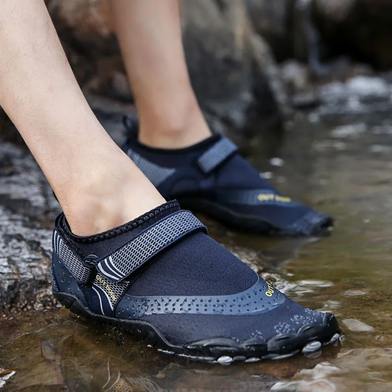 Hot Rubber Sole Anti Slip Unisex Beach Water Shoes Strap Summer Outdoor ...