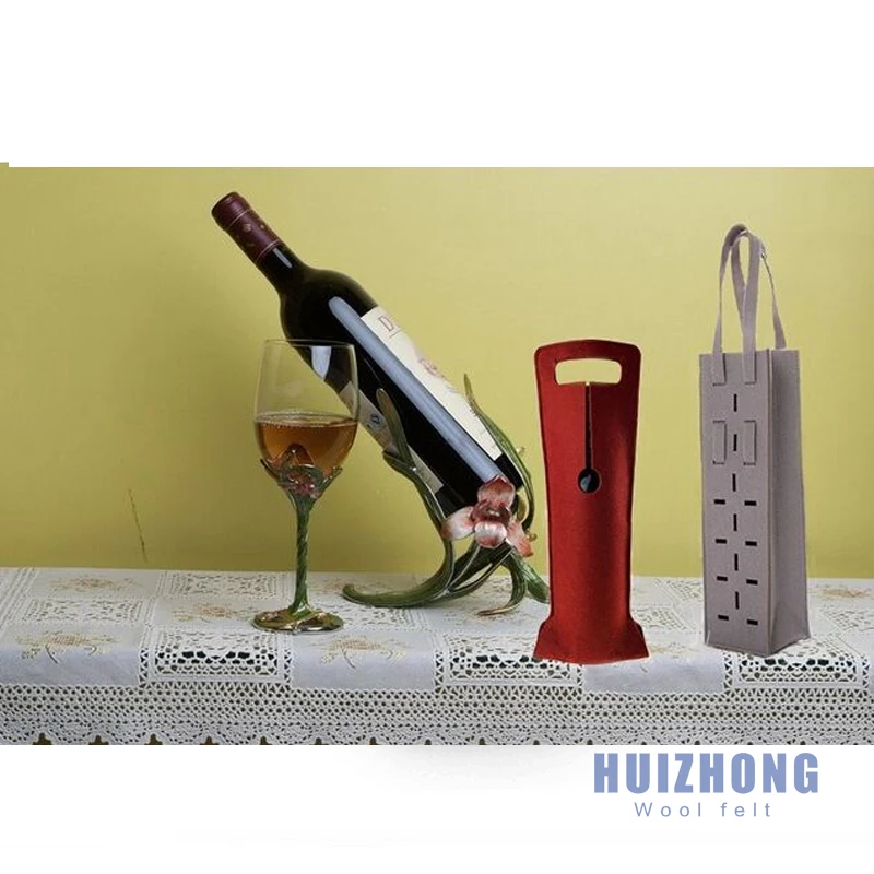 eco-friendly products felt drawstring wine bag