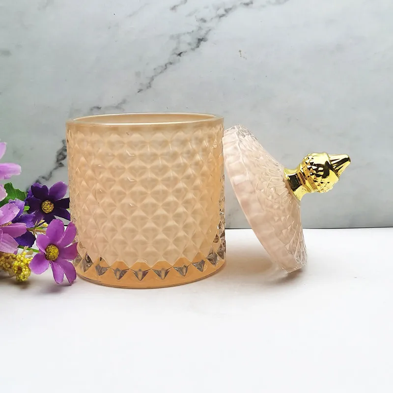 10 Oz Luxury Empty Candle Jars With Lid For Making Glass Candle Holder