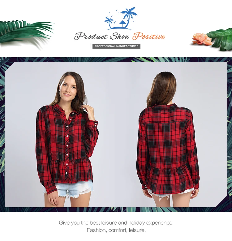 women's rayon plaid shirt