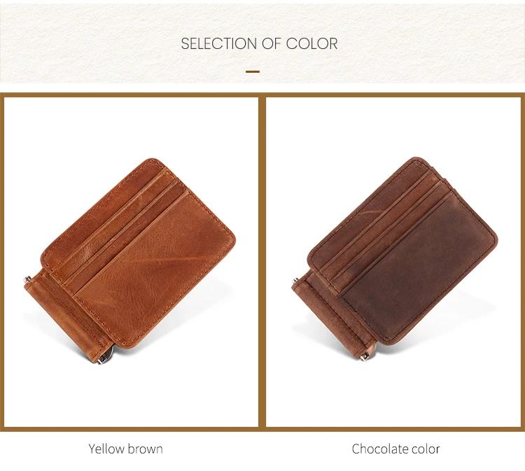 2023 Pure Men's Leather Wallet Rfid Blocking Thin Front Pocket