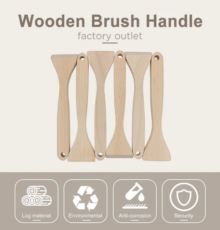 Factory Direct Unfinished Paint Brush Wooden Handle Hgh Quality Beech