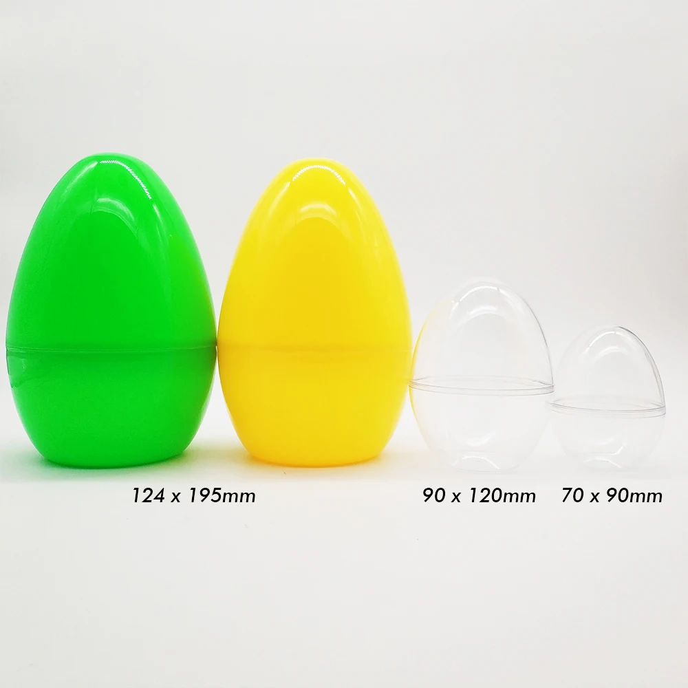 Assorted Colors Giant 7.6 Inch Big Plastic Jumbo Eggs Container Easter