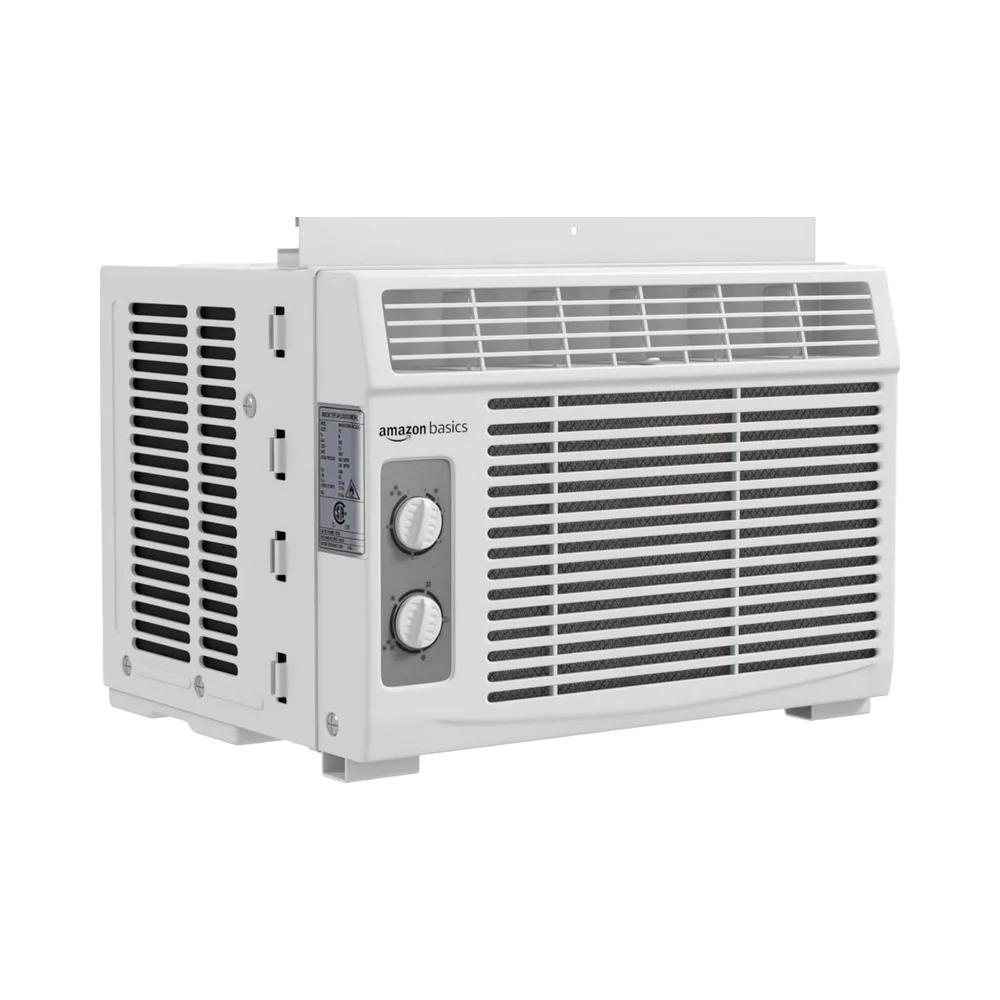 Dual-hose portable 110v air conditioner with hose kit installed in window