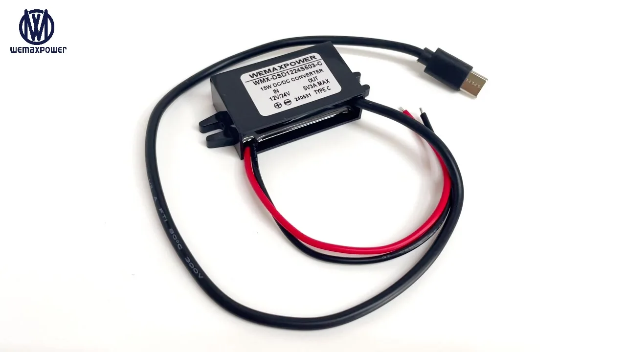 DC 12/24v to 5v Type C Converter - 15W Efficient Regulator