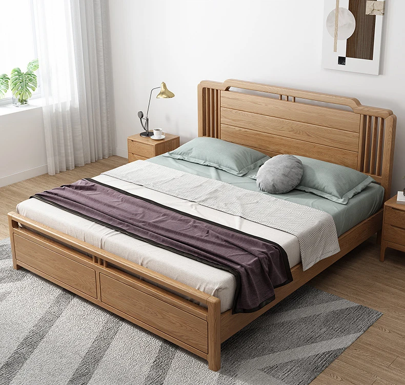product-Boomdeer Latest Solid Wood Design Popular New Design Modern Double Queen King Size Ash Solid-1