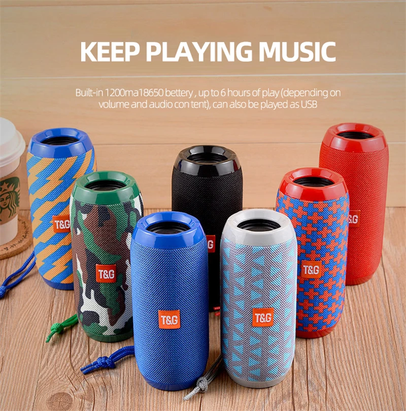 Portable TG117 Cloth Wireless Speaker Fabric BT Speaker Support TF USB Hands-free Call - ANKUX.COM