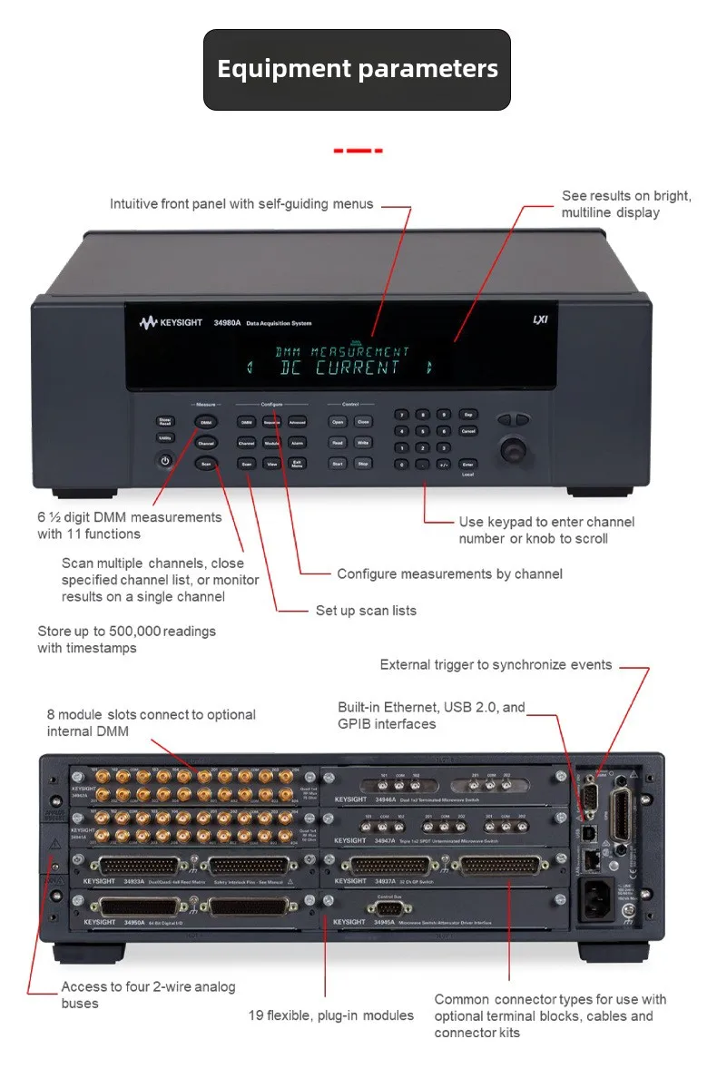 Keysight 34980A Electronic Data Acquisition System 8 Slot Host/Module ...
